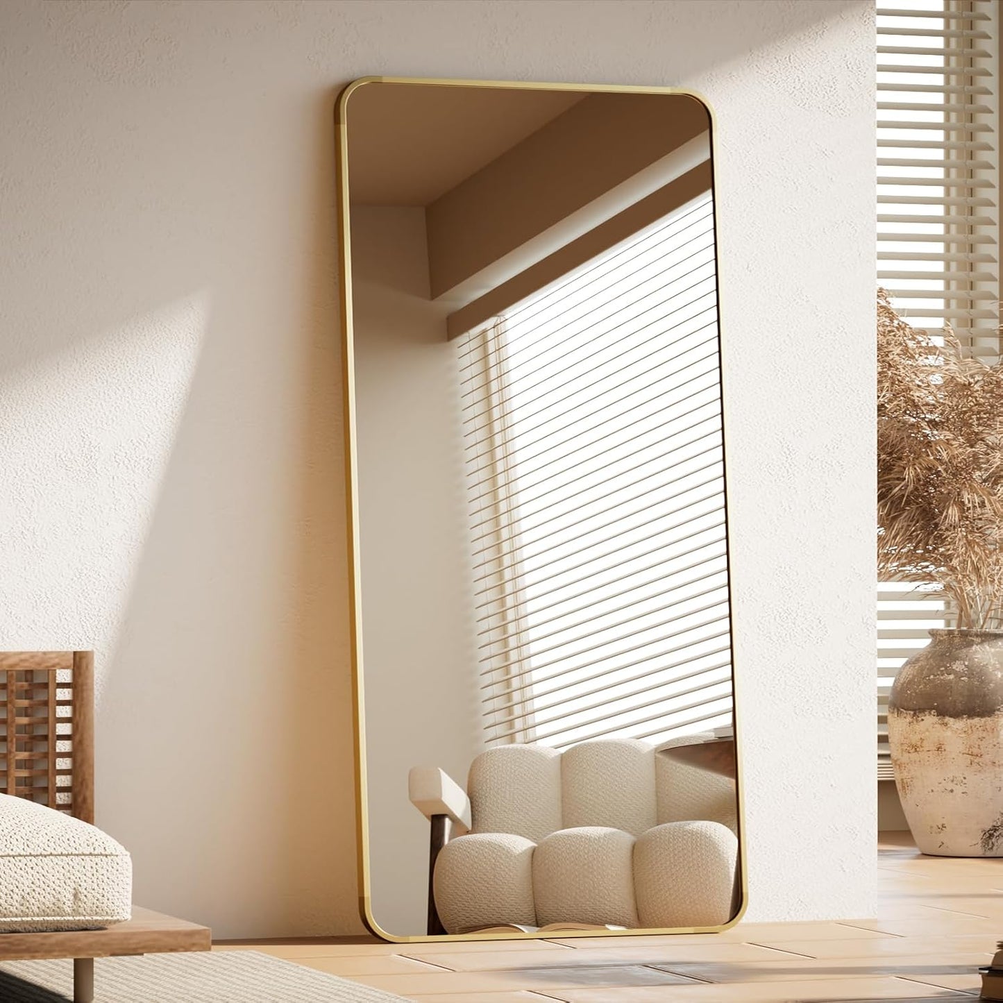 BEAUTYPEAK Gold Full Length Mirror for Bedroom and Dressing Room