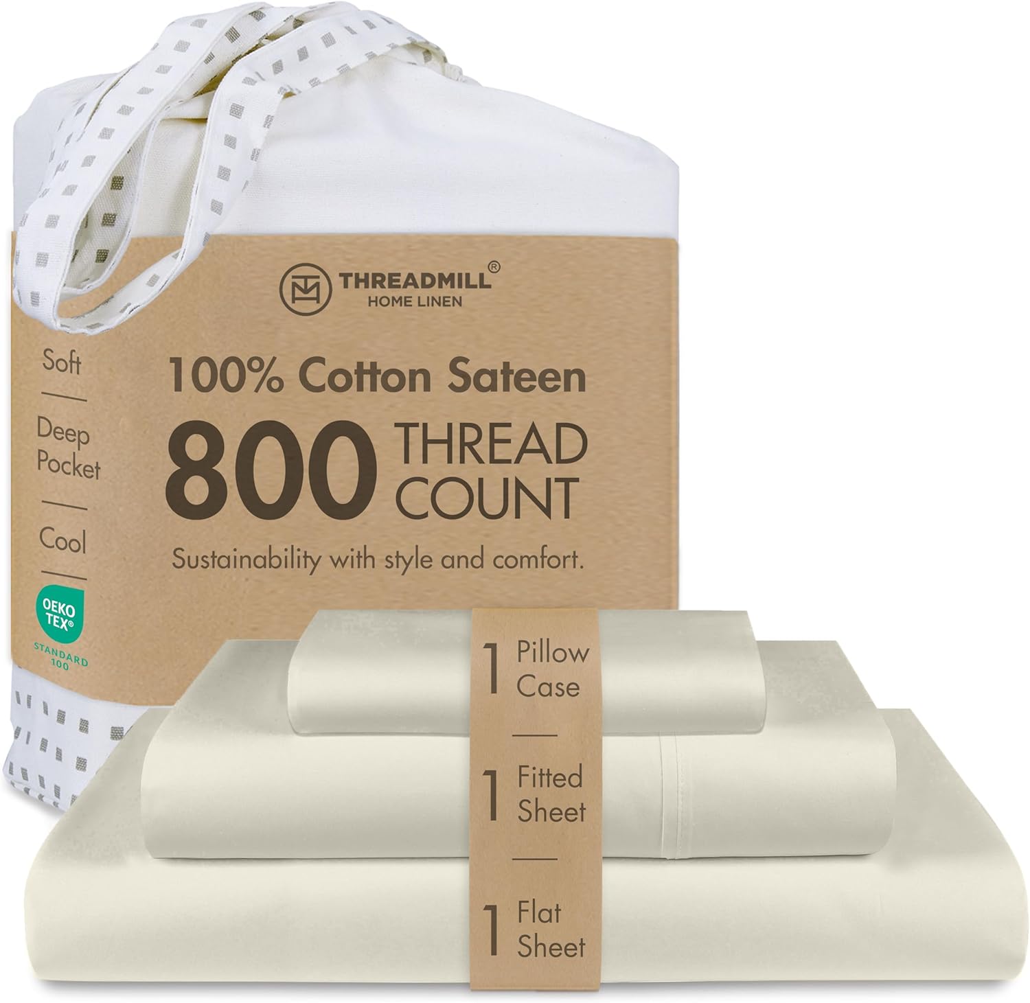 Threadmill Twin XL Bed Sheets Set - 800 Thread Count Luxury