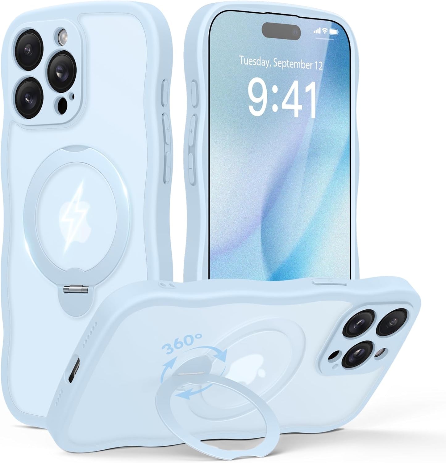 GolbinBox iPhone 15 Pro Case with 360 Magnetic Stand & Protection