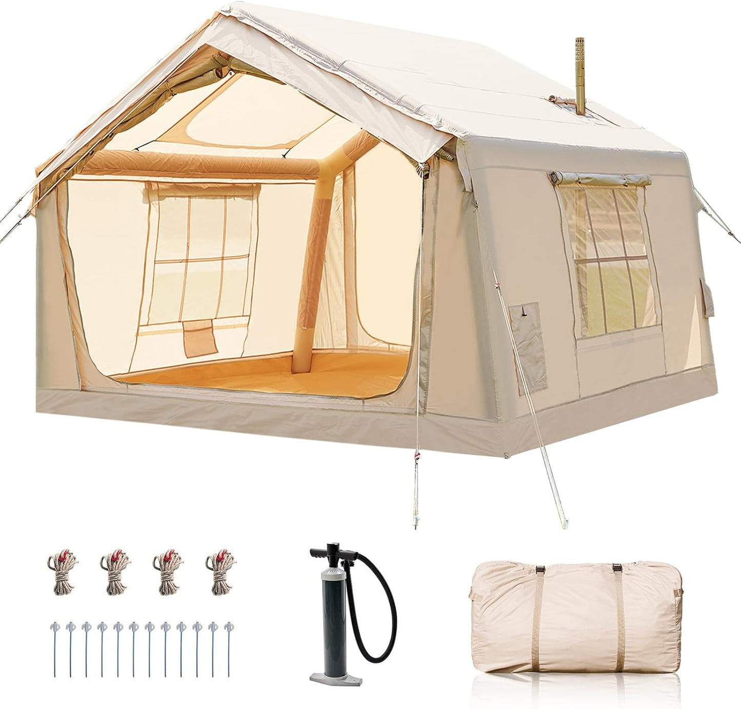 Inflatable Tents for Camping - Easy Setup Hot Tent for 4-6