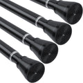 4 Pack Black Tension Rod 28 to 48 in Adjustable Curtain Rod - No