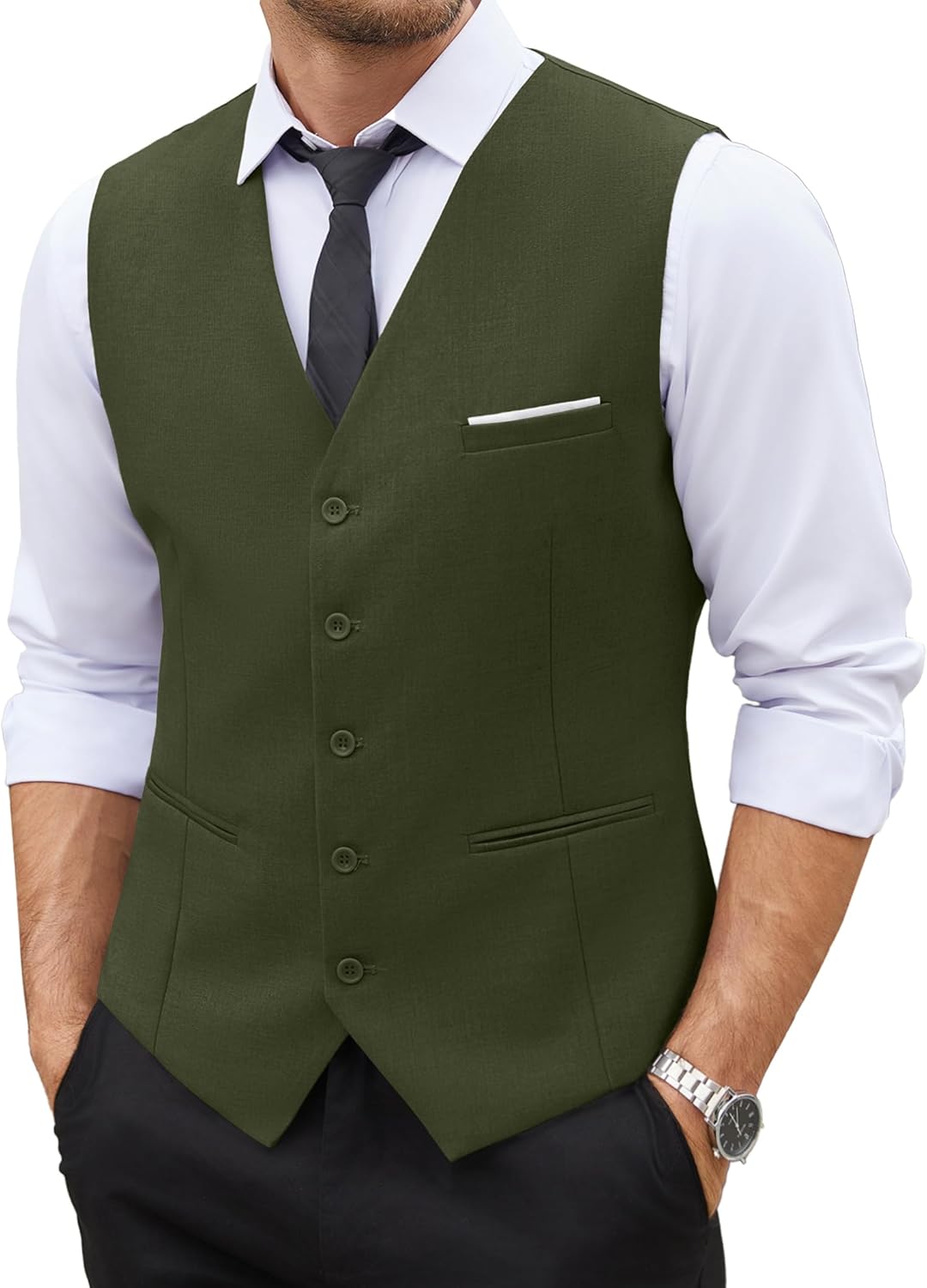 COOFANDY Men's Suit Vest Slim Fit for Business and Casual Wear