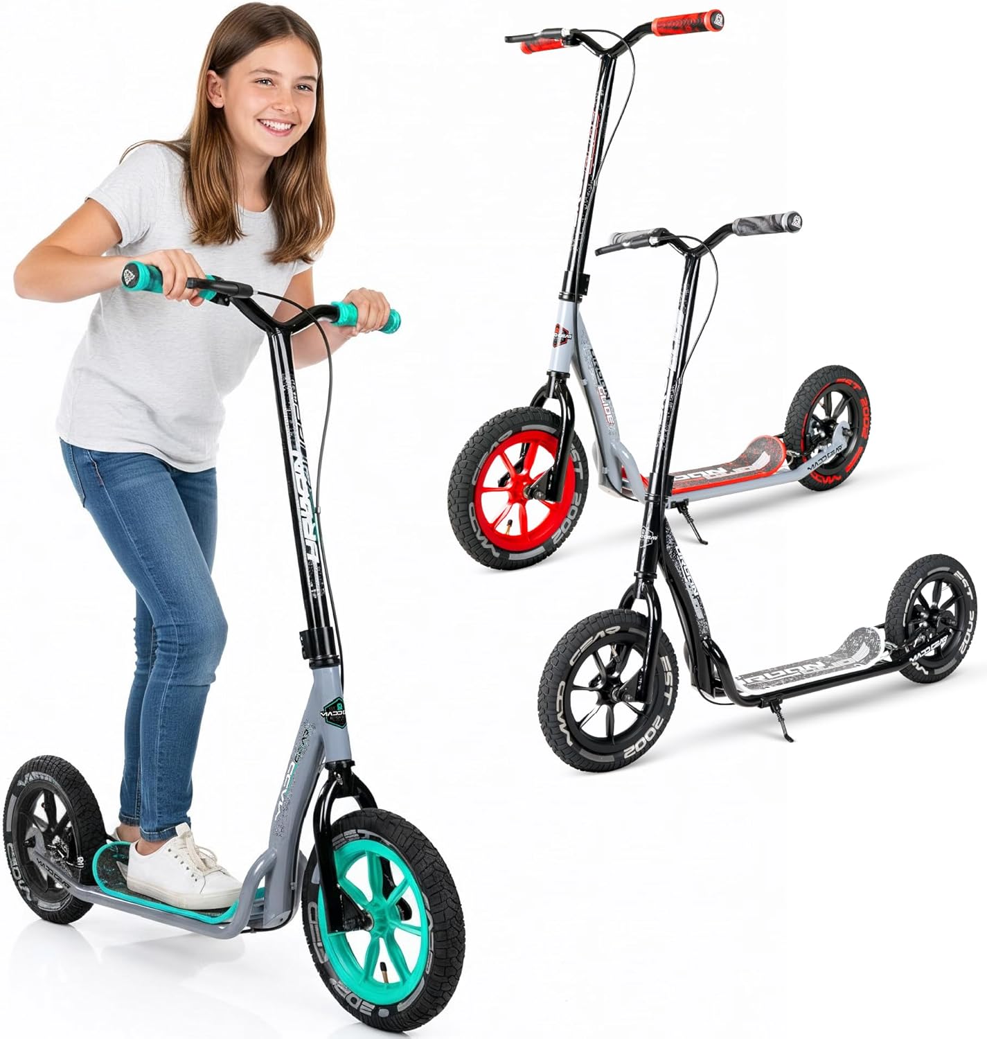 Large Kick Scooter for Adults, Teens & Kids with Kickstand