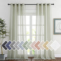 NICETOWN Privacy Semi Sheer Linen Curtains 108 in Long - Sage Green