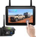 Fookoo Magnetic Solar Wireless Backup Camera with 7ft IPS Monitor
