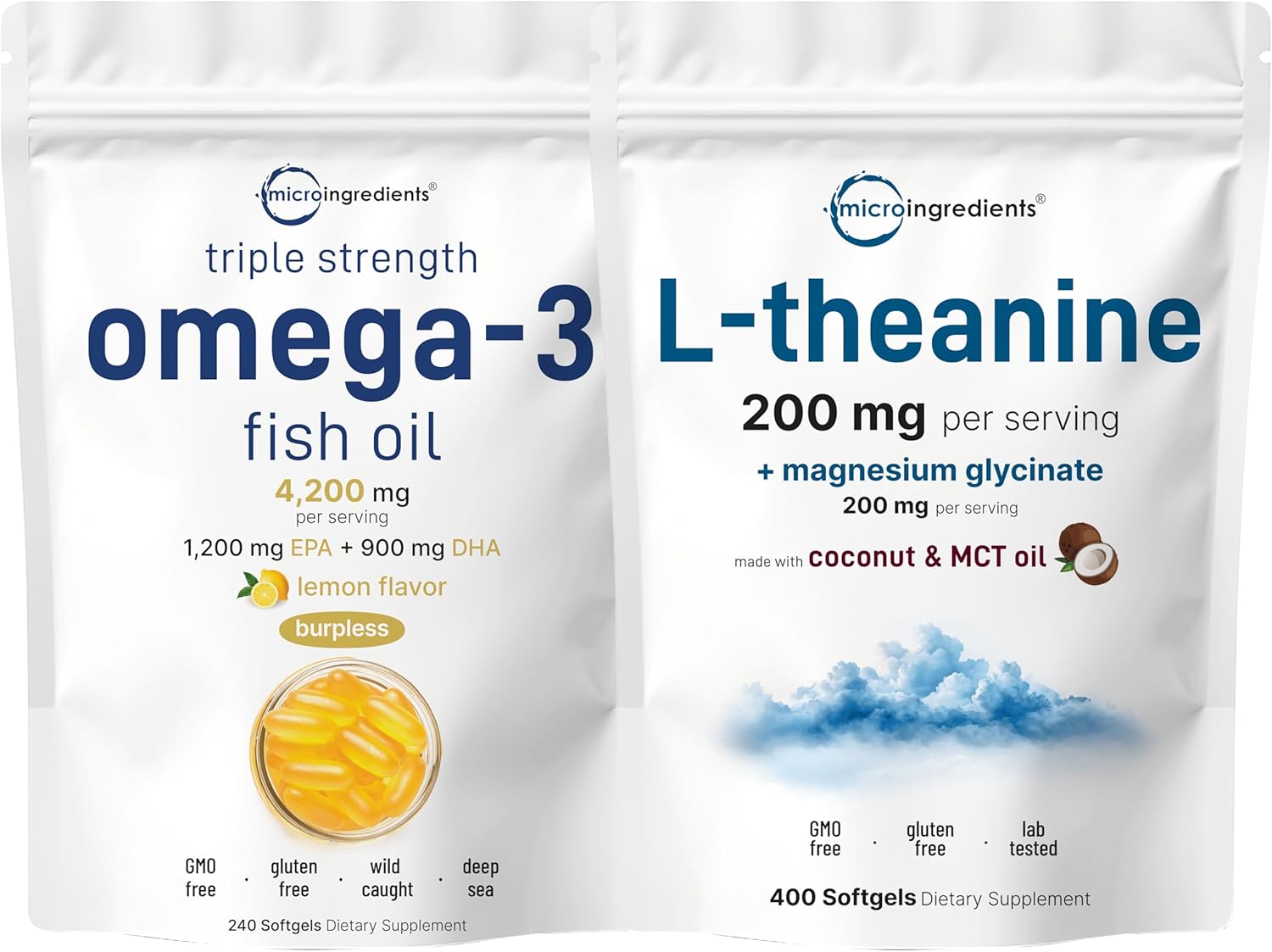 Omega-3 & L-Theanine Power Duo x 2 Pack