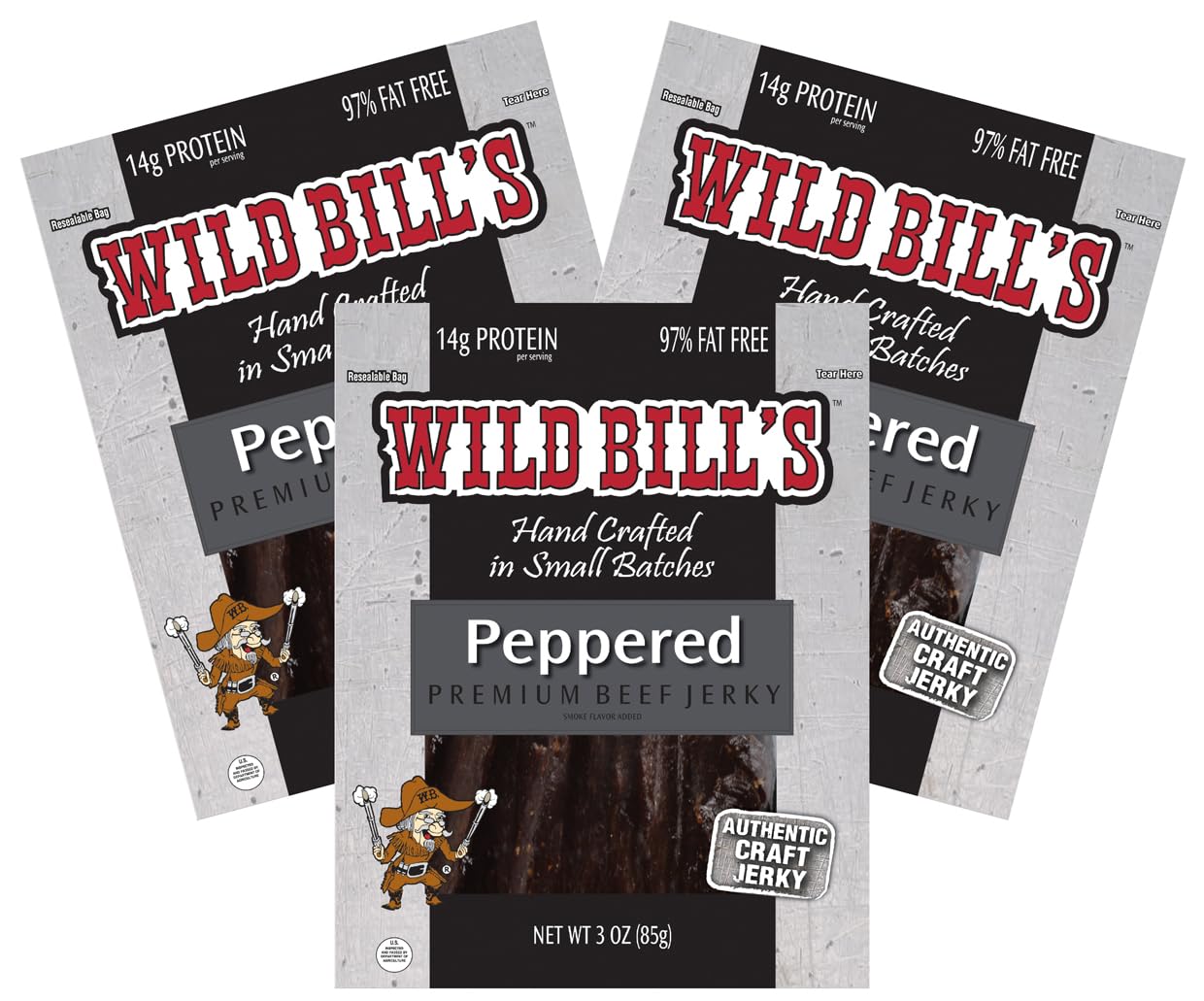 Wild Bills Black Peppered Beef Jerky 3 Ounce Pack Review