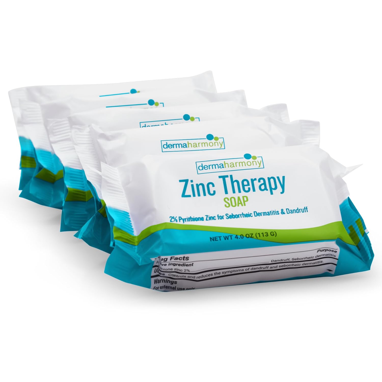 Set of 5 2% Pyrithione Zinc Bar Soap for Skin Conditions