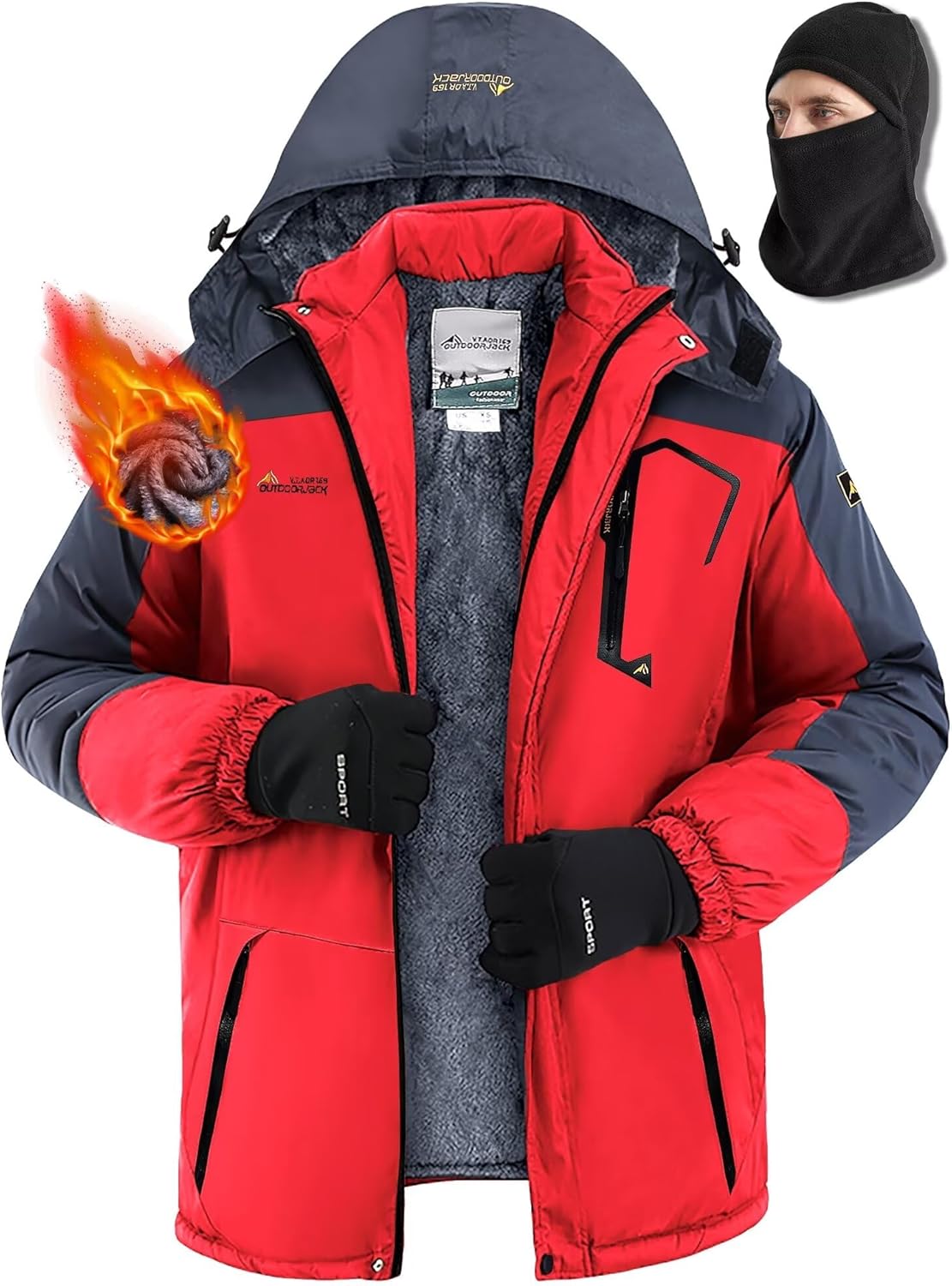 Warm Winter Coats with Fleece Balaclava by WOSONG