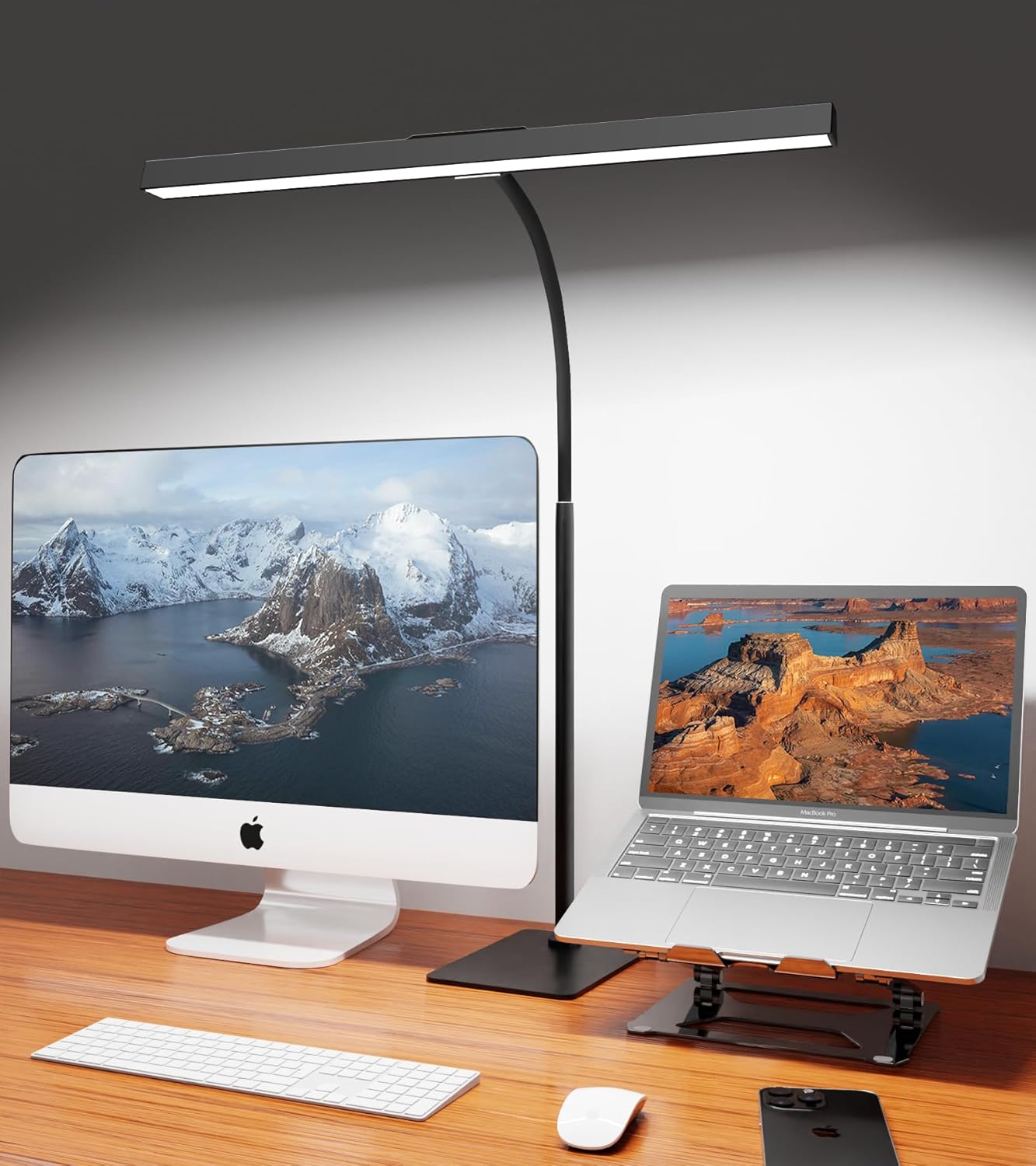 Adjustable LED Desk Lamp: Eye-Caring Brightness