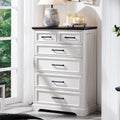 6 Drawer Dresser Farmhouse Chest of Drawers - Spacious Storage