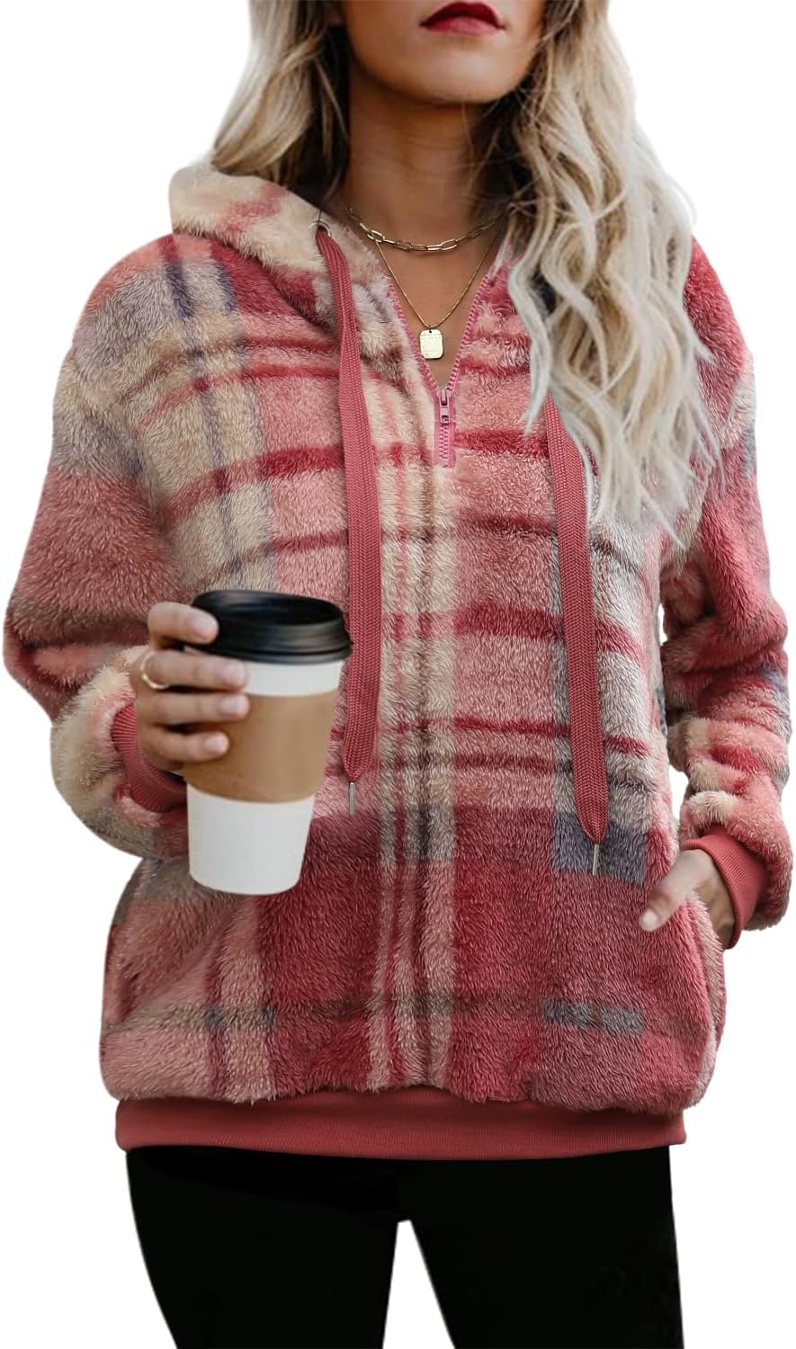 Oversized Sherpa Pullover Hoodie for Women - Cozy Fleece Jacket