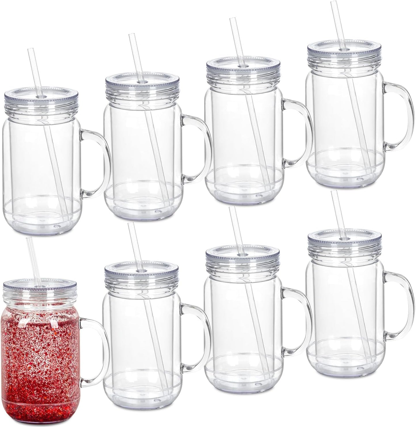 20 Oz Acrylic Snow Globe Tumbler Set for Creative DIY Projects