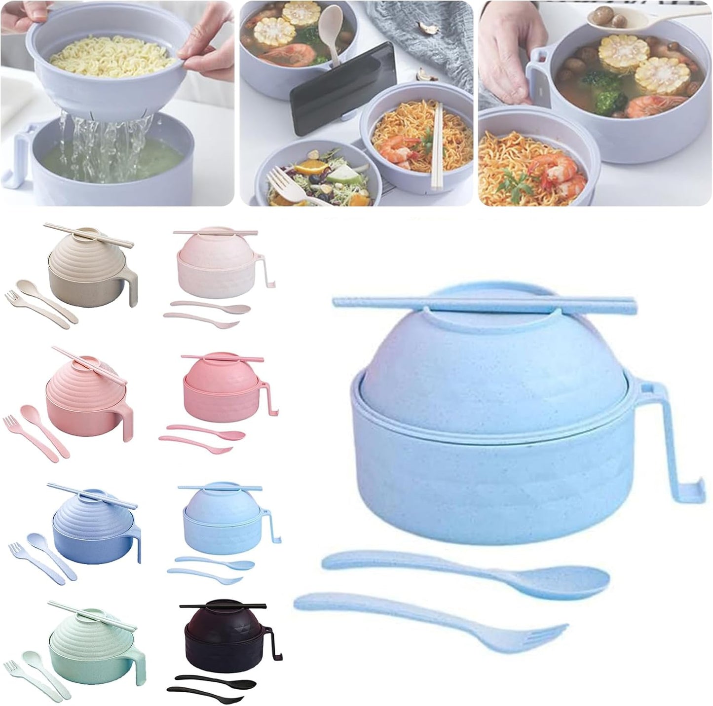 Ultimate Ramen Set: Microwave Safe with Utensils!