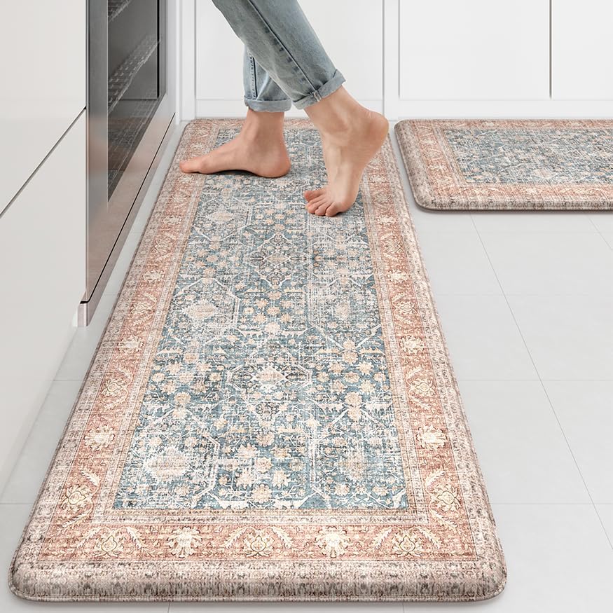 KIMODE Anti Fatigue Kitchen Mat Set of 2 for Comfort and Safety