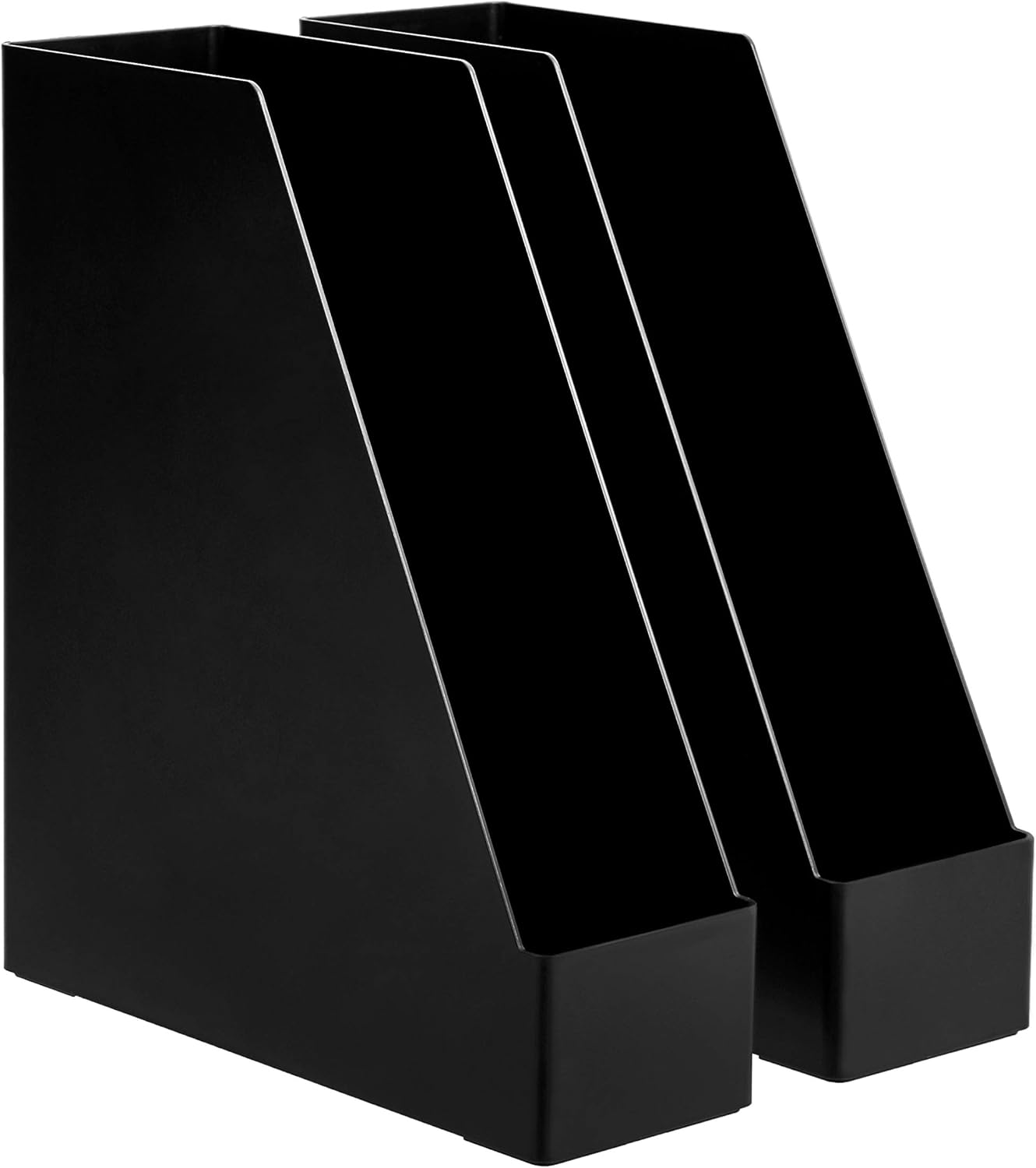 Plastic Desk Organizer - Vertical Magazine and File Holder 12-Pack