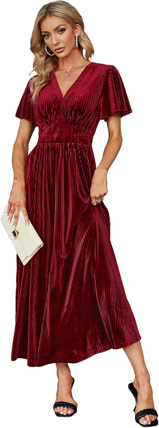 Elegant Velvet Maxi Dress for Women - Perfect for Weddings