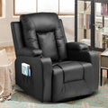 COMHOMA Recliner Chair PU Swivel Recliner with Heat and Massage