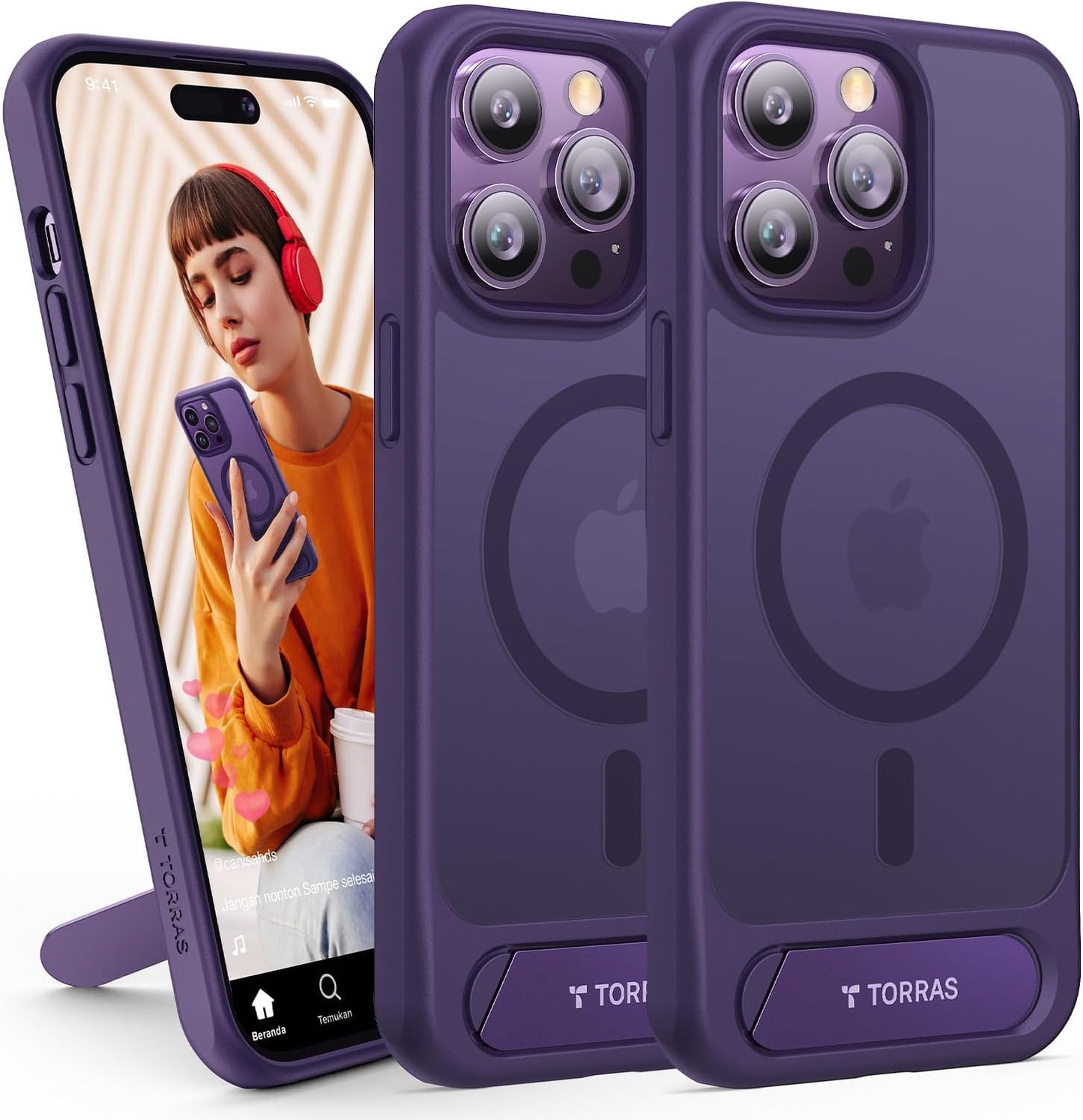TORRAS iPhone 14 Pro Max Case with Strong Magnetic Stand