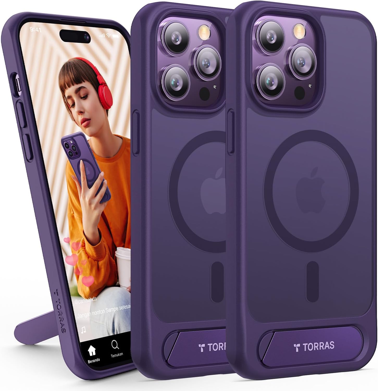 TORRAS iPhone 14 Pro Max Case with Strong Magnetic Stand