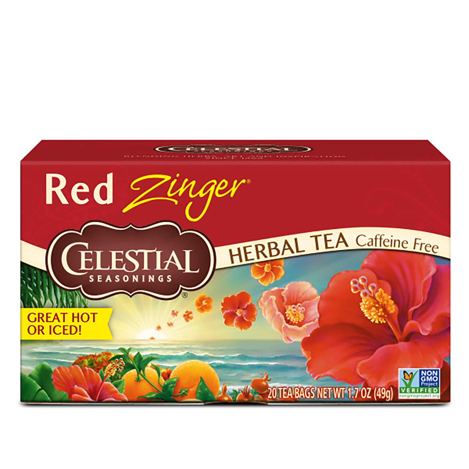 Celestial Seasonings Hibiscus Tea Red Zinger Herbal Tea Pack