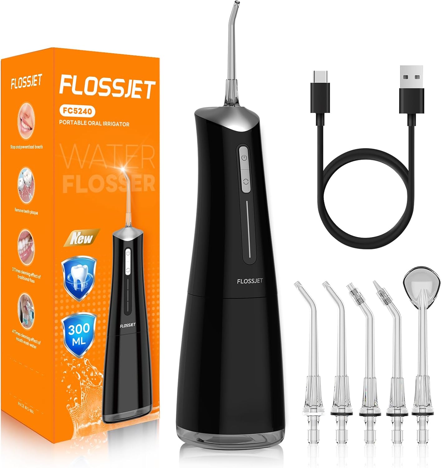 Water Dental Flosser Cordless Oral Irrigator for Deep Cleaning
