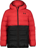 Under Armour boys Pronto Colorblock Puffer Jacket - Warm Hooded Coat