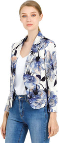 Allegra K Women's Open Front Crop Blazer - Lightweight (Style LZFX)