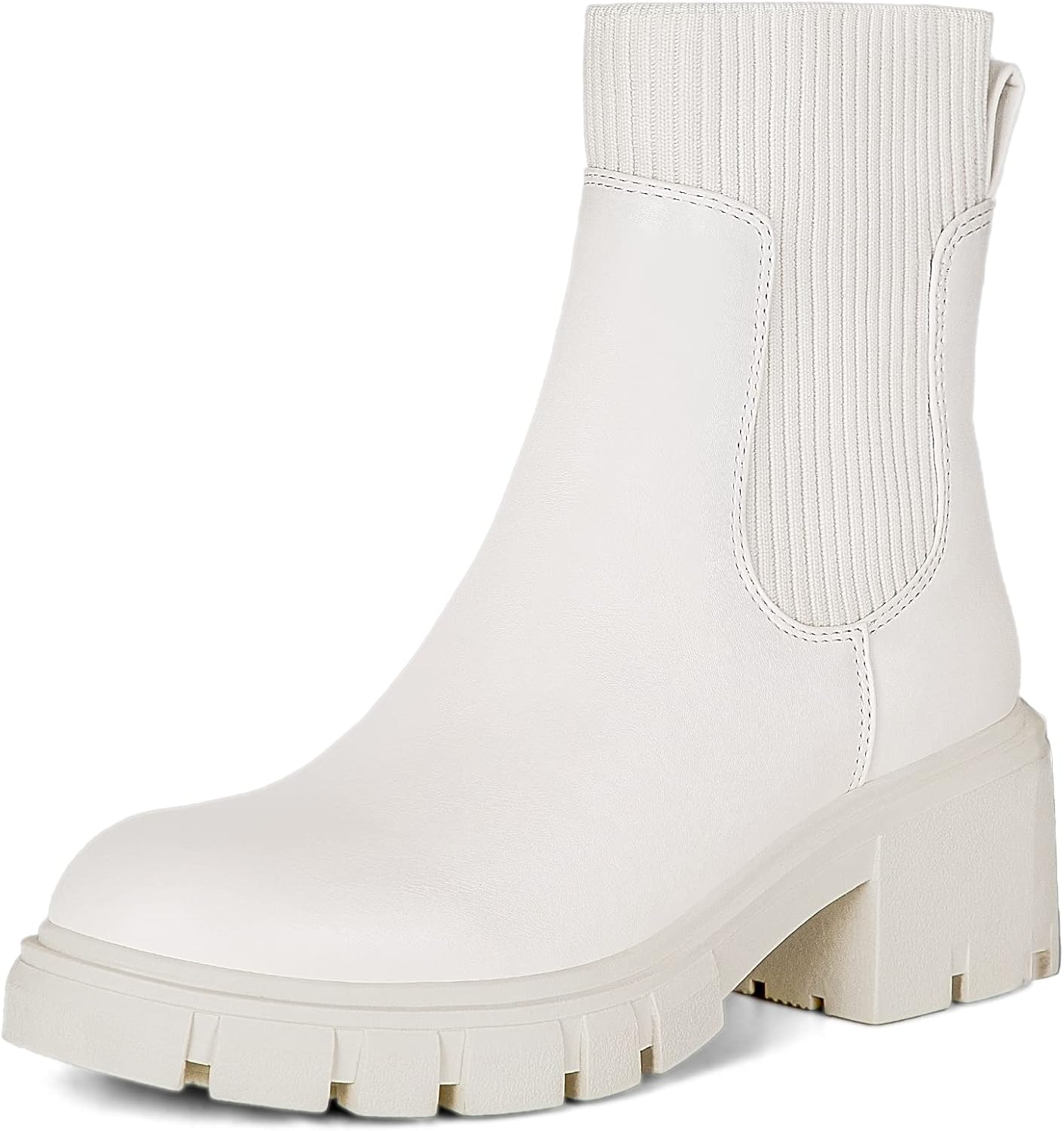 Athlefit Women's Chelsea Boots Slip on Platform Ankle Booties