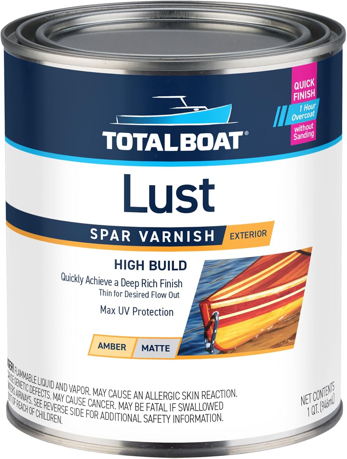 TotalBoat Lust Marine Varnish for Wood, Boats, and Furniture