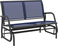 Outdoor Glider Bench Loveseat - Smooth 2-Person Rocking Patio Seat