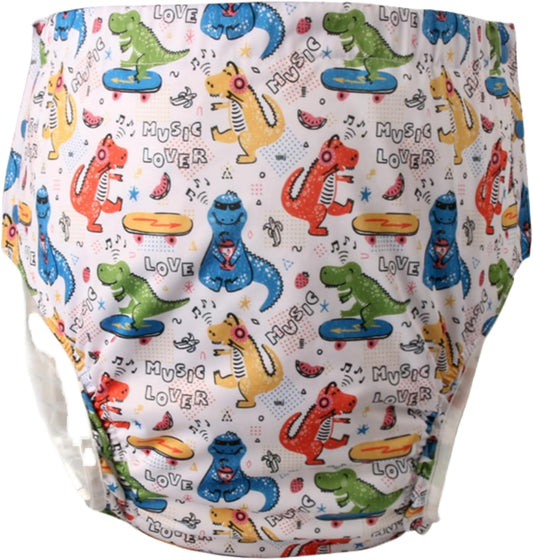 Adjustable Incontinence Cloth Diaper - Dino Design
