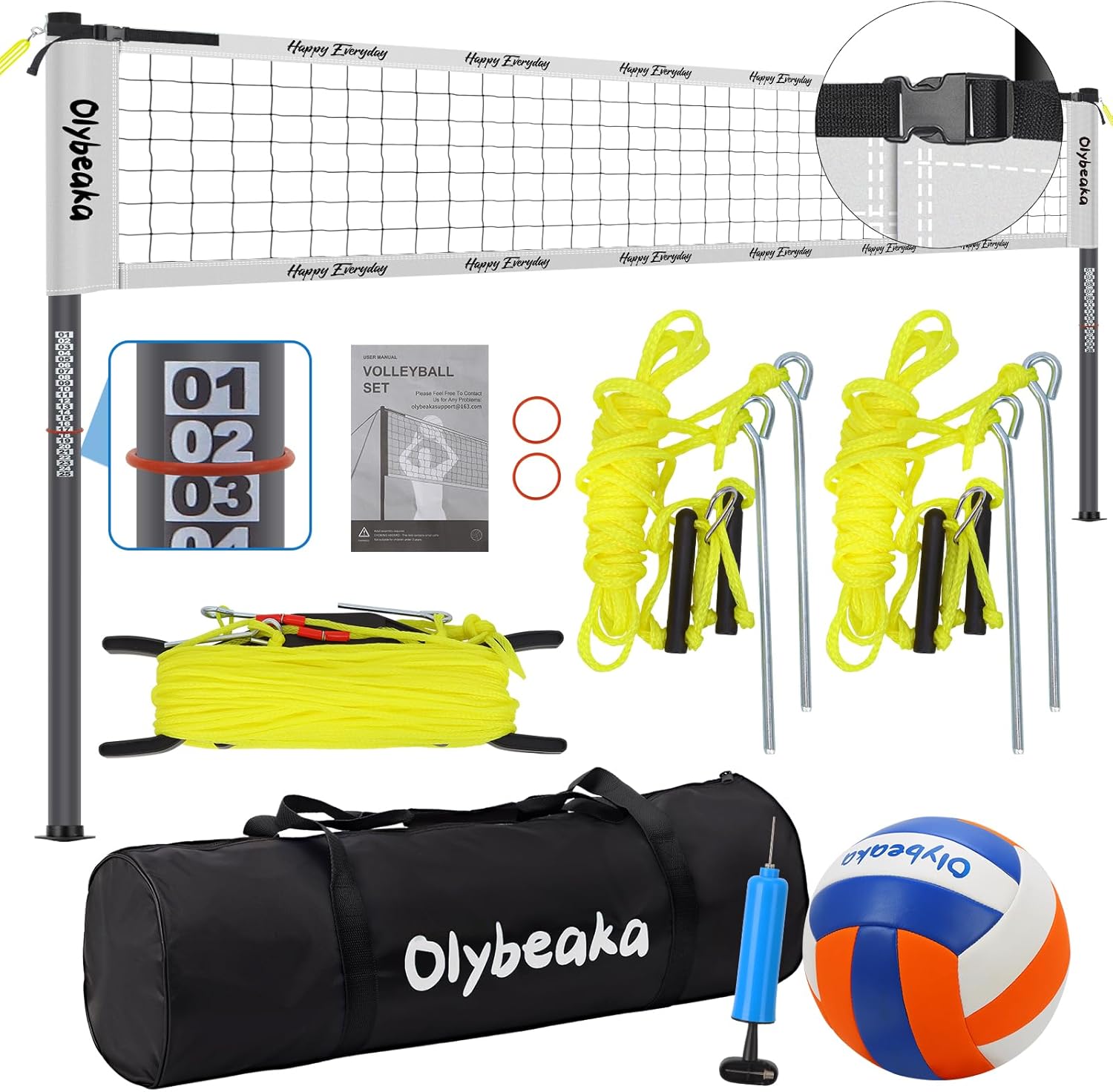 Outdoor Portable Volleyball Net Set for Backyard Beach Fun