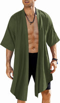 COOFANDY Men's Ruffle Shawl Collar Lightweight Cardigan - Casual