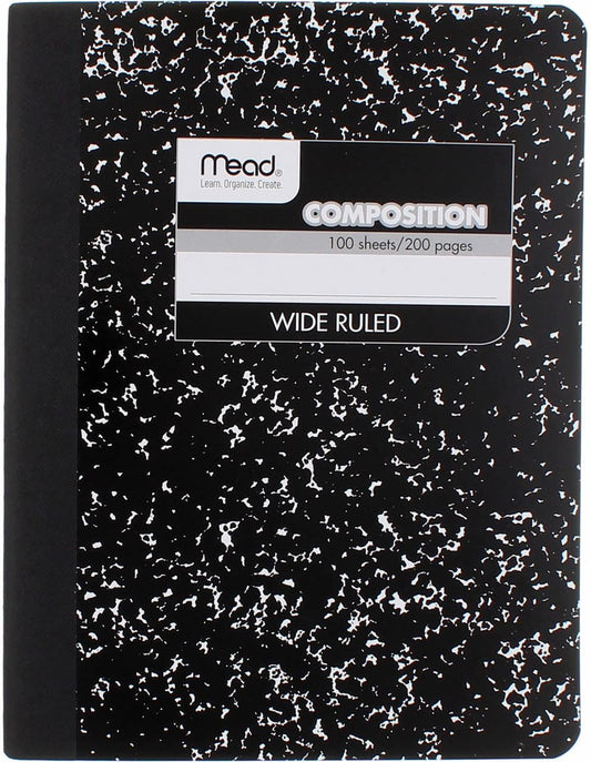 2-Pack Mead Black Marble Composition Books, College Rule