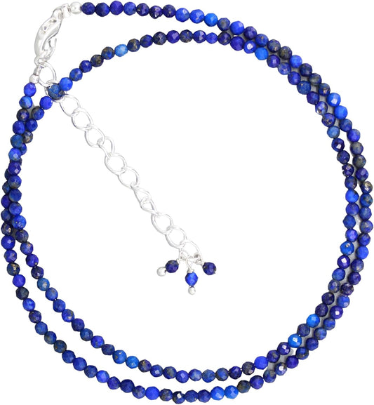 Gempires Natural Necklace with Lapis Lazuli Beads for Healing