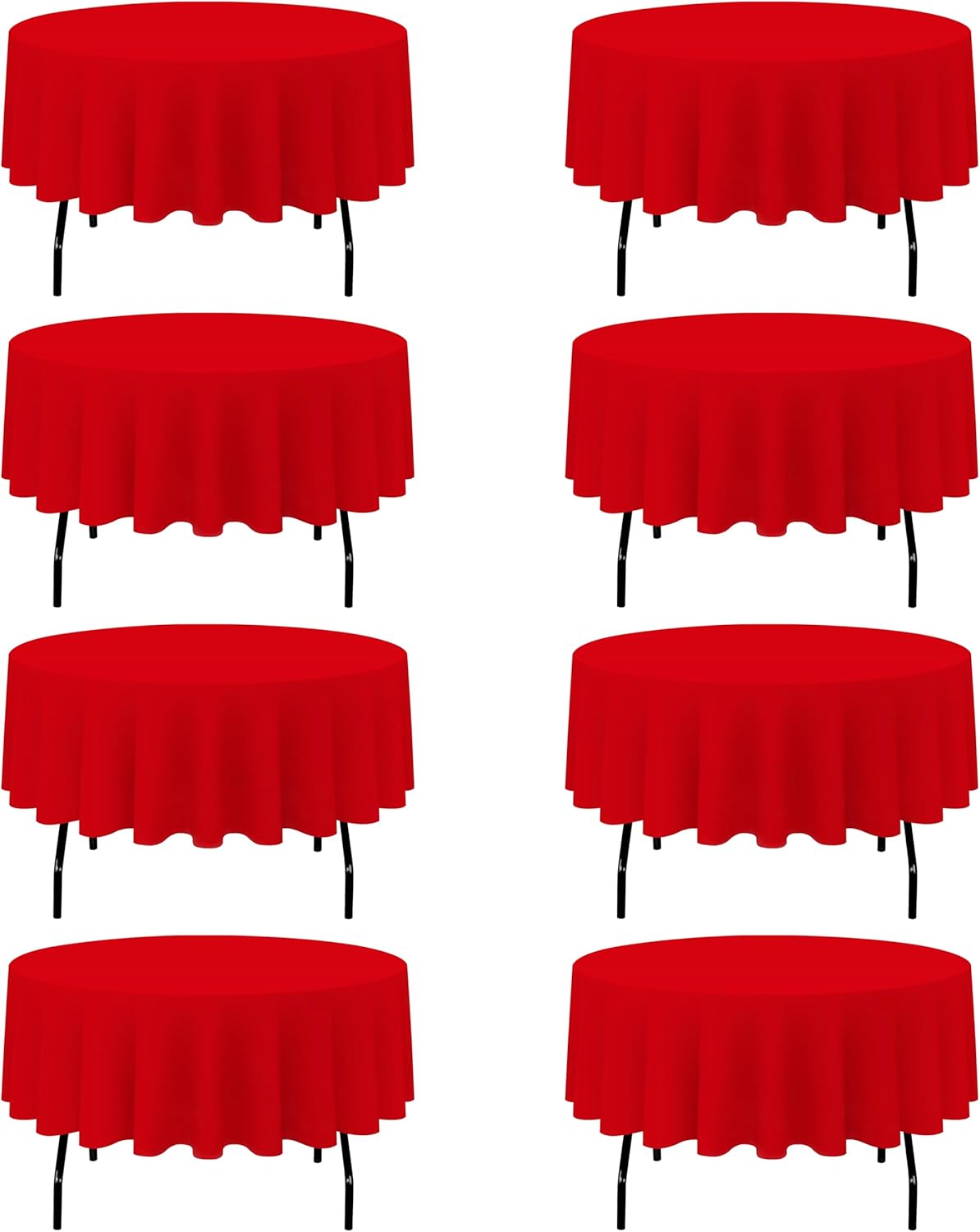 BRILLMAX 8 Pack Red Round Tablecloths for Elegant Events