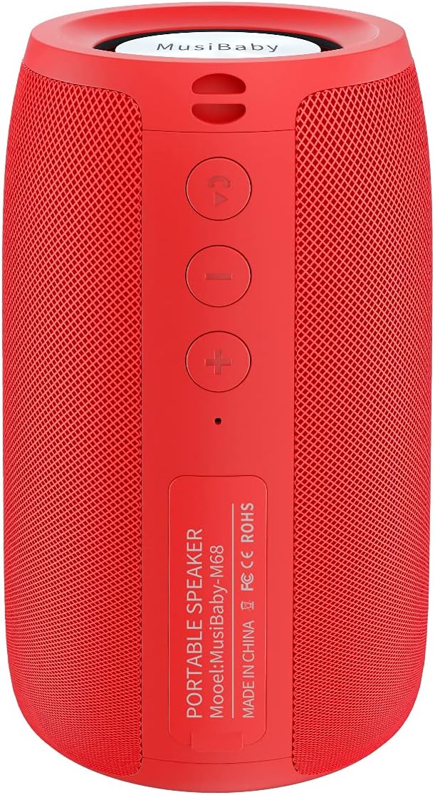 MusiBaby Portable Bluetooth Speaker with 24H Playtime & Waterproof