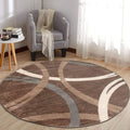 Rugshop Modern Wavy Circles Round Rug 6ft 6in - Stylish Durable Floor