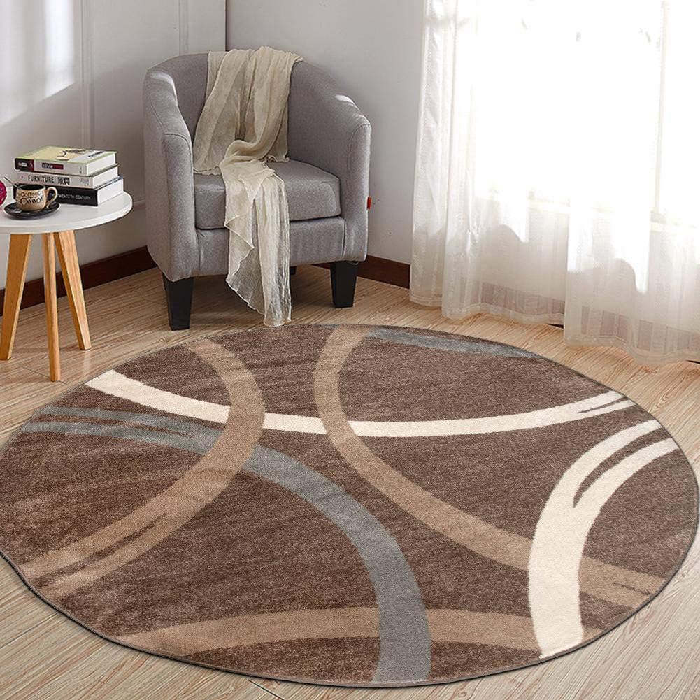 Rugshop Modern Wavy Circles Design Round Rug for Any Room