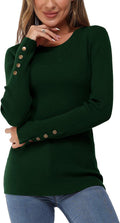Women's Fall Fashion Sweater 2025 Long Sleeve Crew Neck - Stretch Knit