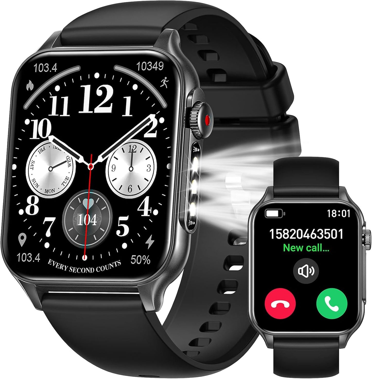 Leuceira Smartwatch: Answer/Make Call, Heart Rate Monitor, 100+ Sports Modes
