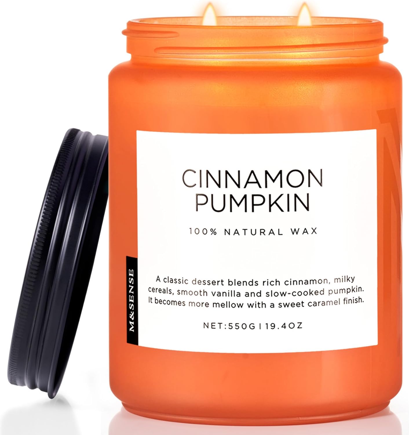 M&SENSE Cinnamon Pumpkin Fall Scented Candles for Home Decor