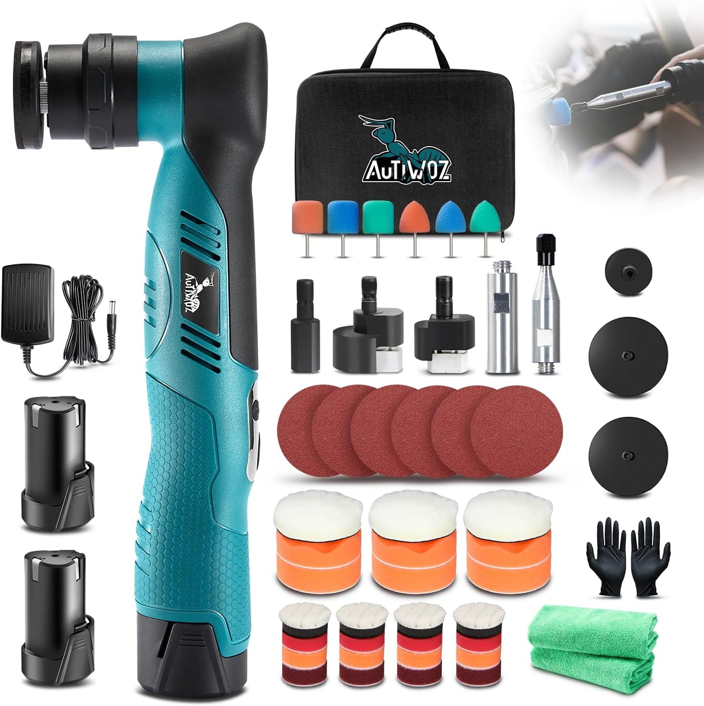 Cordless Mini Polisher for Car Detailing with 6 Speeds