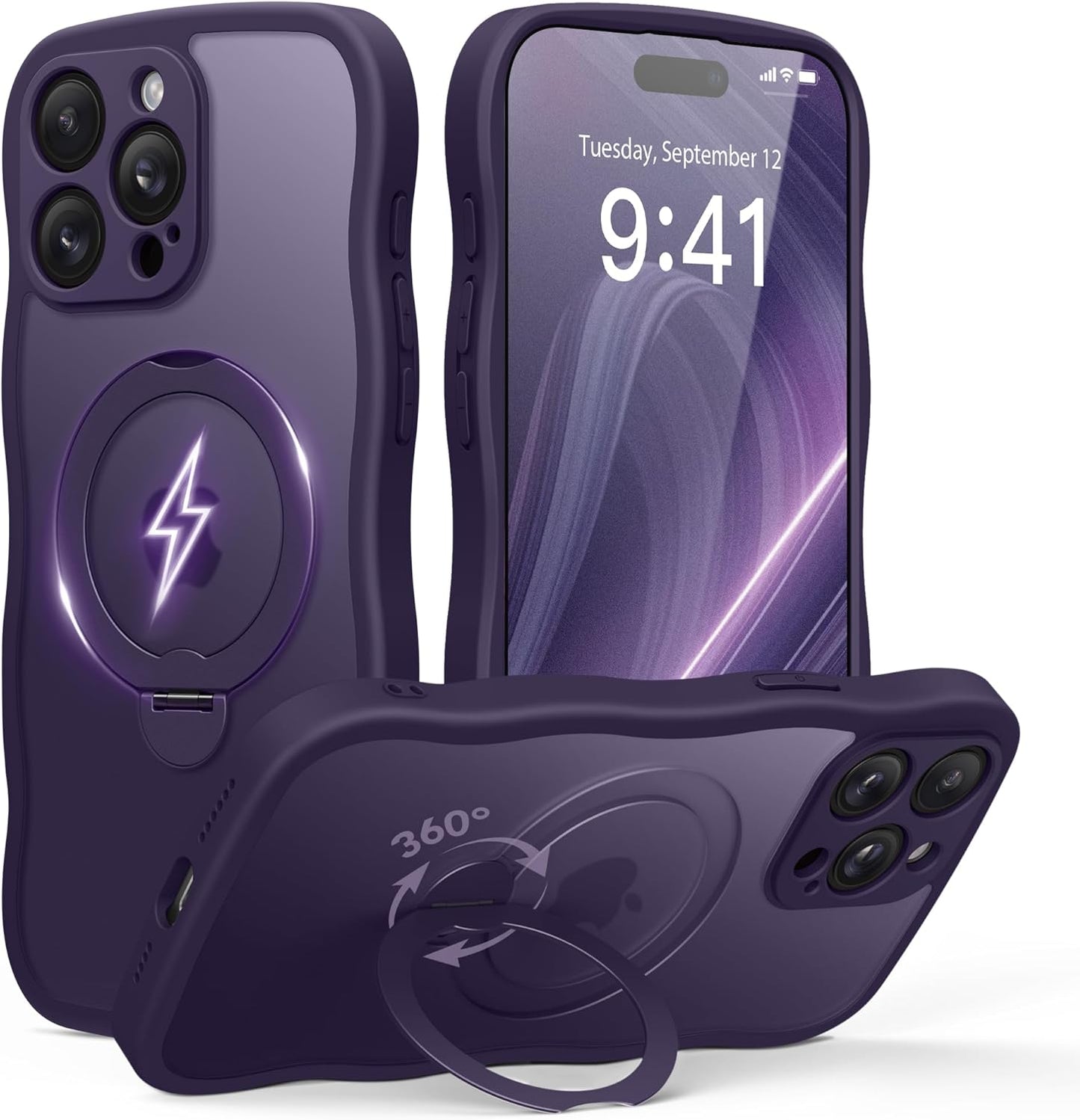 GolbinBox iPhone 15 Pro Case with 360 Magnetic Stand & Protection