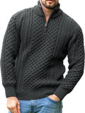 Men's Irish Fisherman Sweater Half Zip Jacquard Pullover - Classic Fit