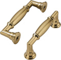 3-1/2 in Brushed Brass Cabinet Pulls 10 Pack - Heavy Duty Handles