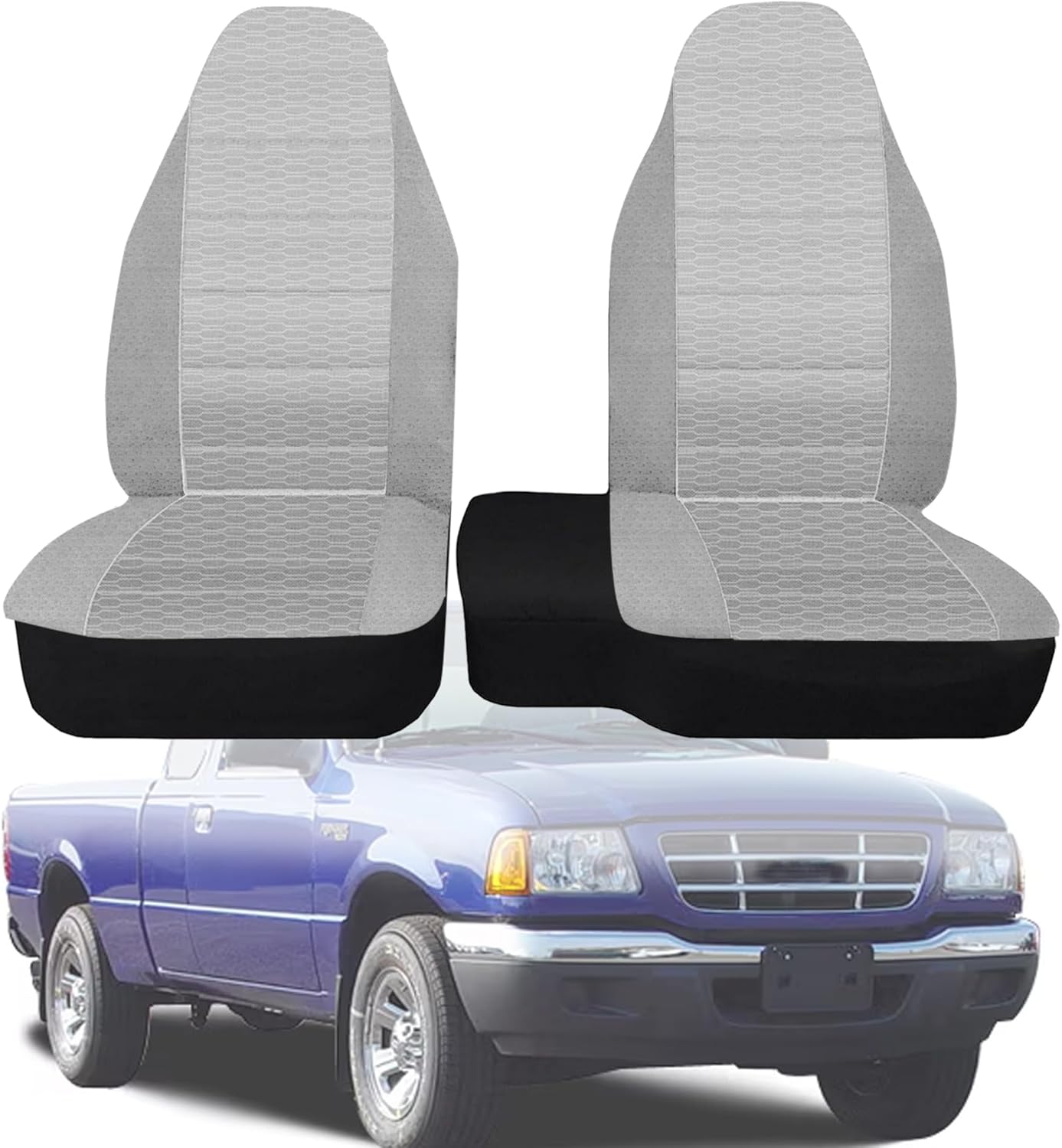 2Pcs High Back Bench Seat Cover for Ford Ranger XLT 1998-2003