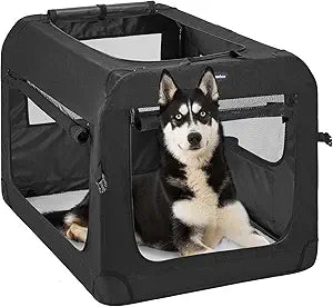 Veehoo Folding Soft Dog Crate for Easy Travel and Comfort