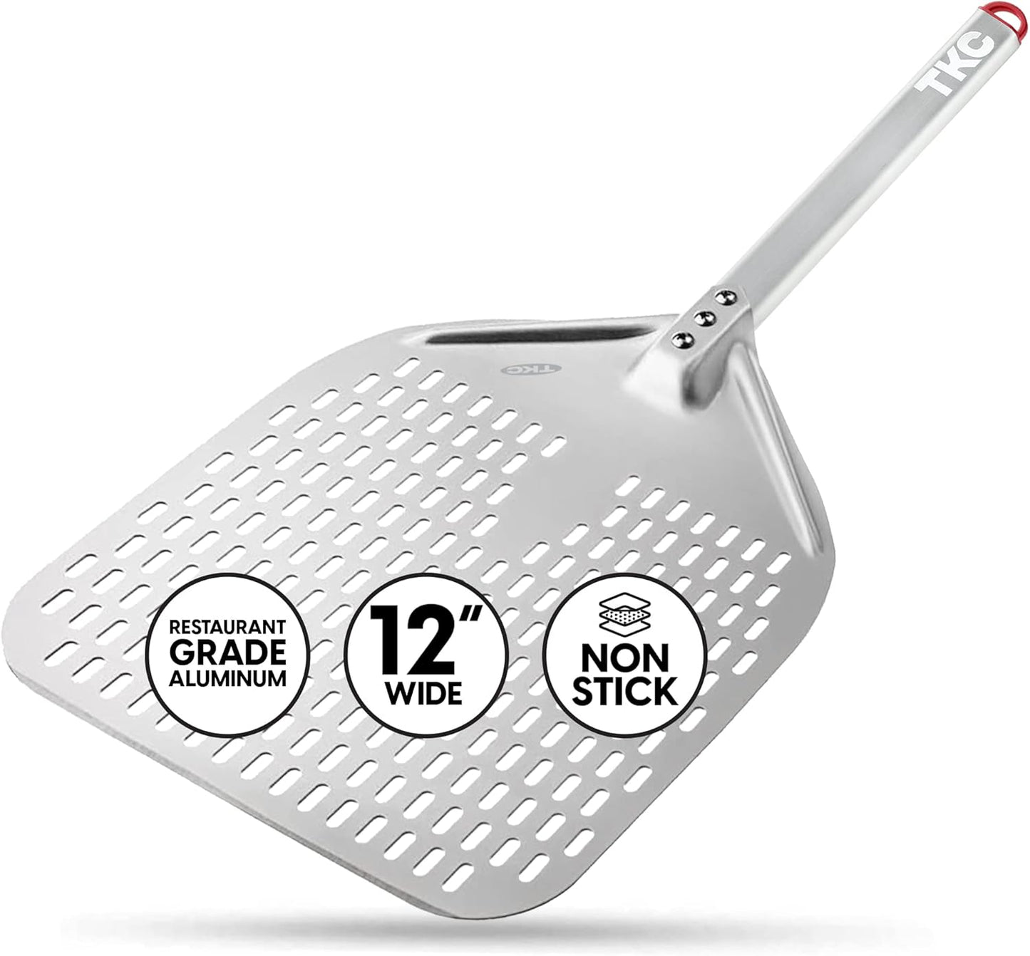 TKC Perforated Pizza Peel 12 Inch - Lightweight Pizza Paddle